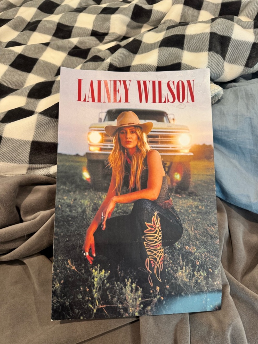 Lainey Wilson Poster - Country Music Wall Art (Black, Tan)